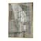 Designart - Silver and Beige Abstract Waterpainting - Contemporary Canvas in Gold Frame